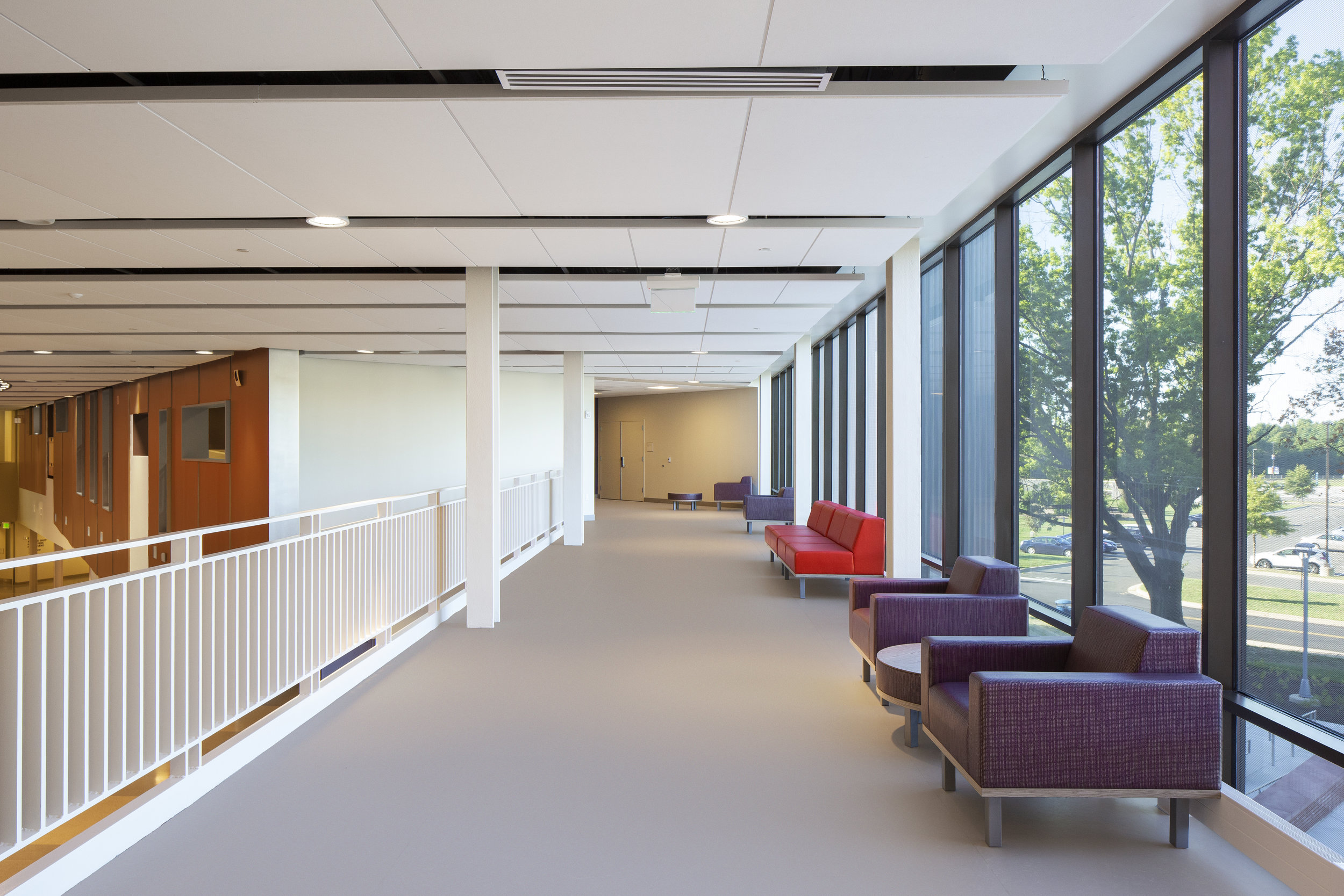Prince George’s Community College, Performing Arts Center in Largo, MD. Architectural photograph of academic spaces and theater spaces. Melissa Newman.