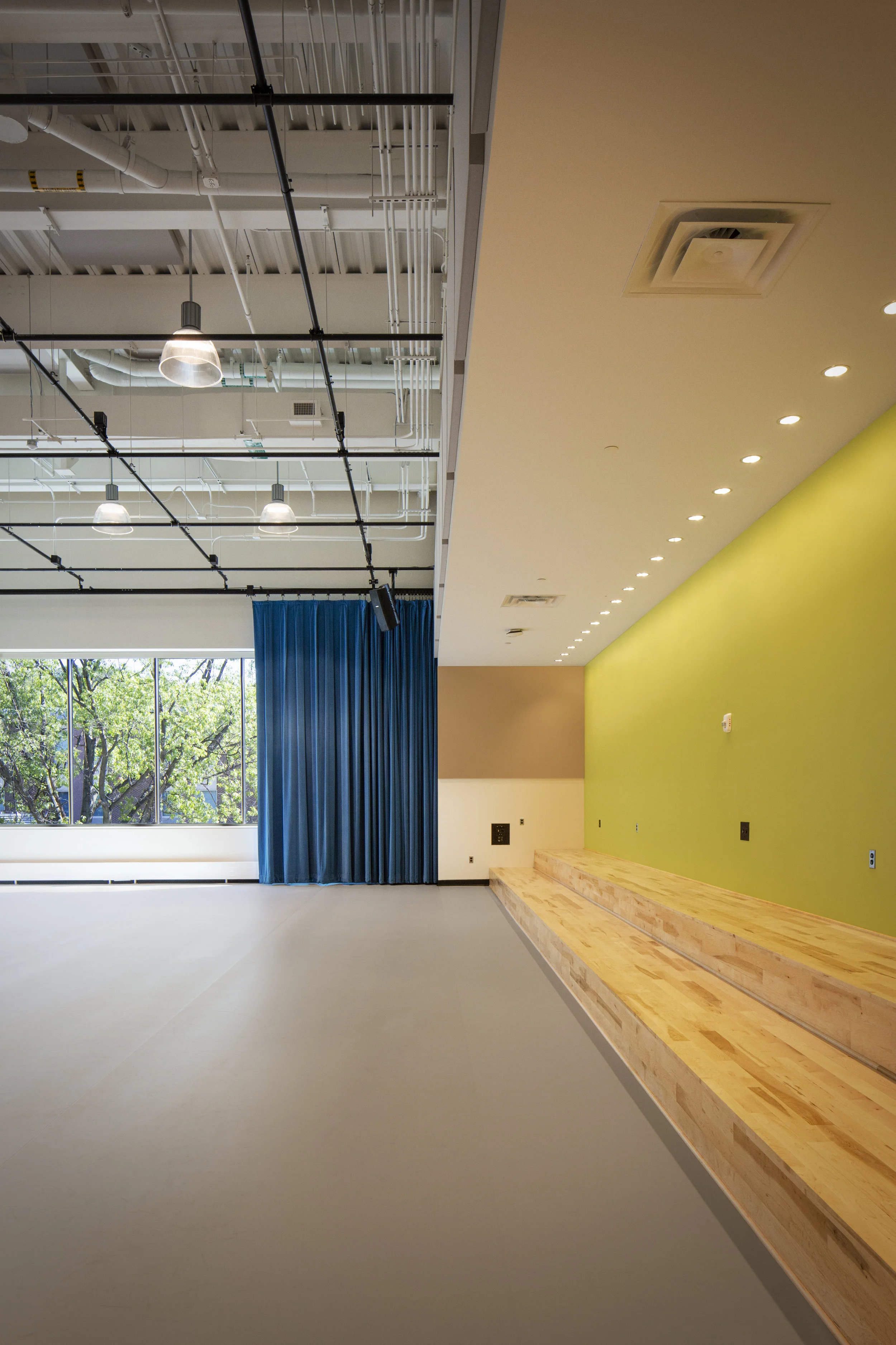 Prince George’s Community College, Performing Arts Center in Largo, MD. Architectural photograph of academic spaces and theater spaces. Melissa Newman.