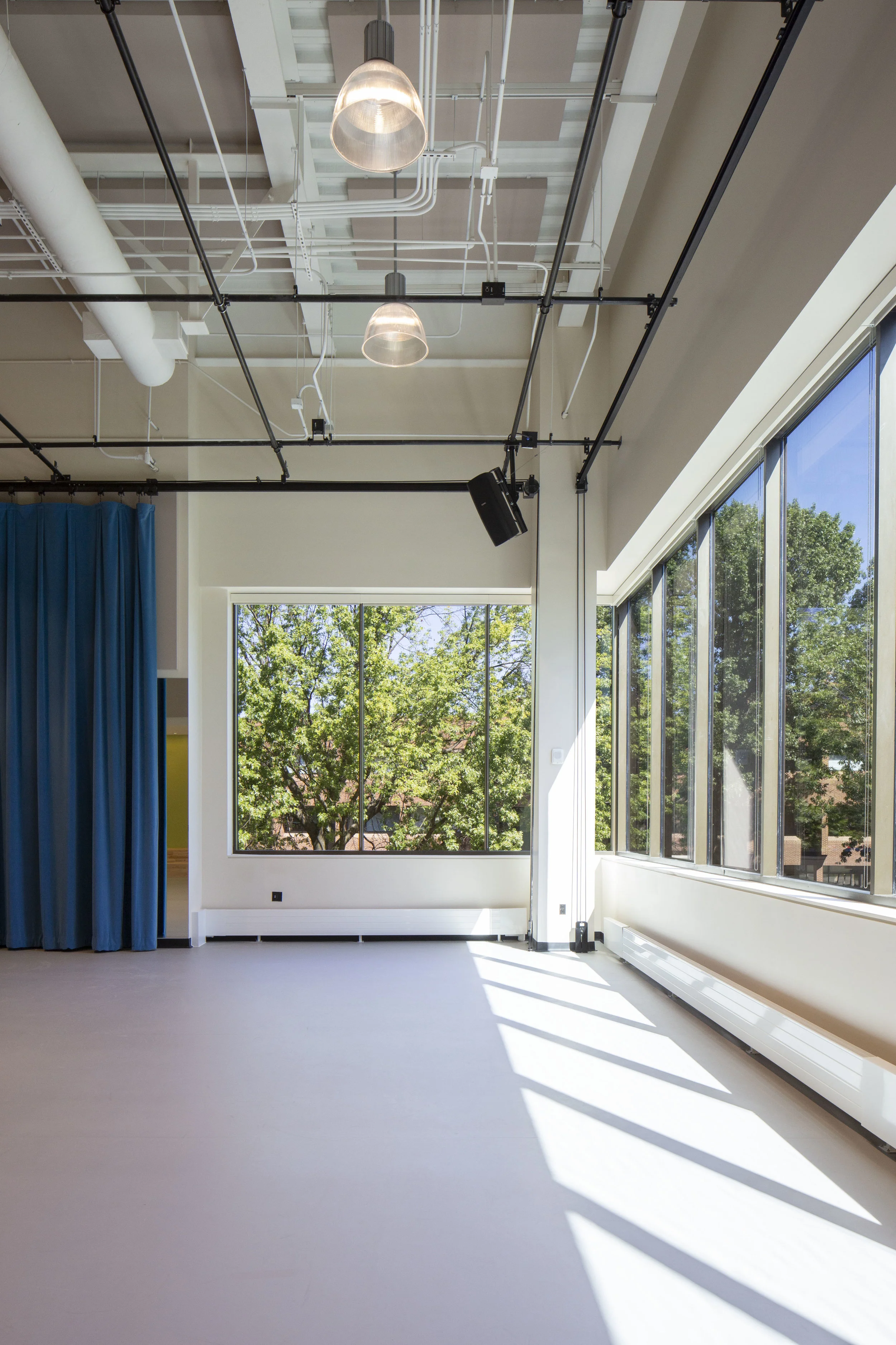 Prince George’s Community College, Performing Arts Center in Largo, MD. Architectural photograph of academic spaces and theater spaces. Melissa Newman.