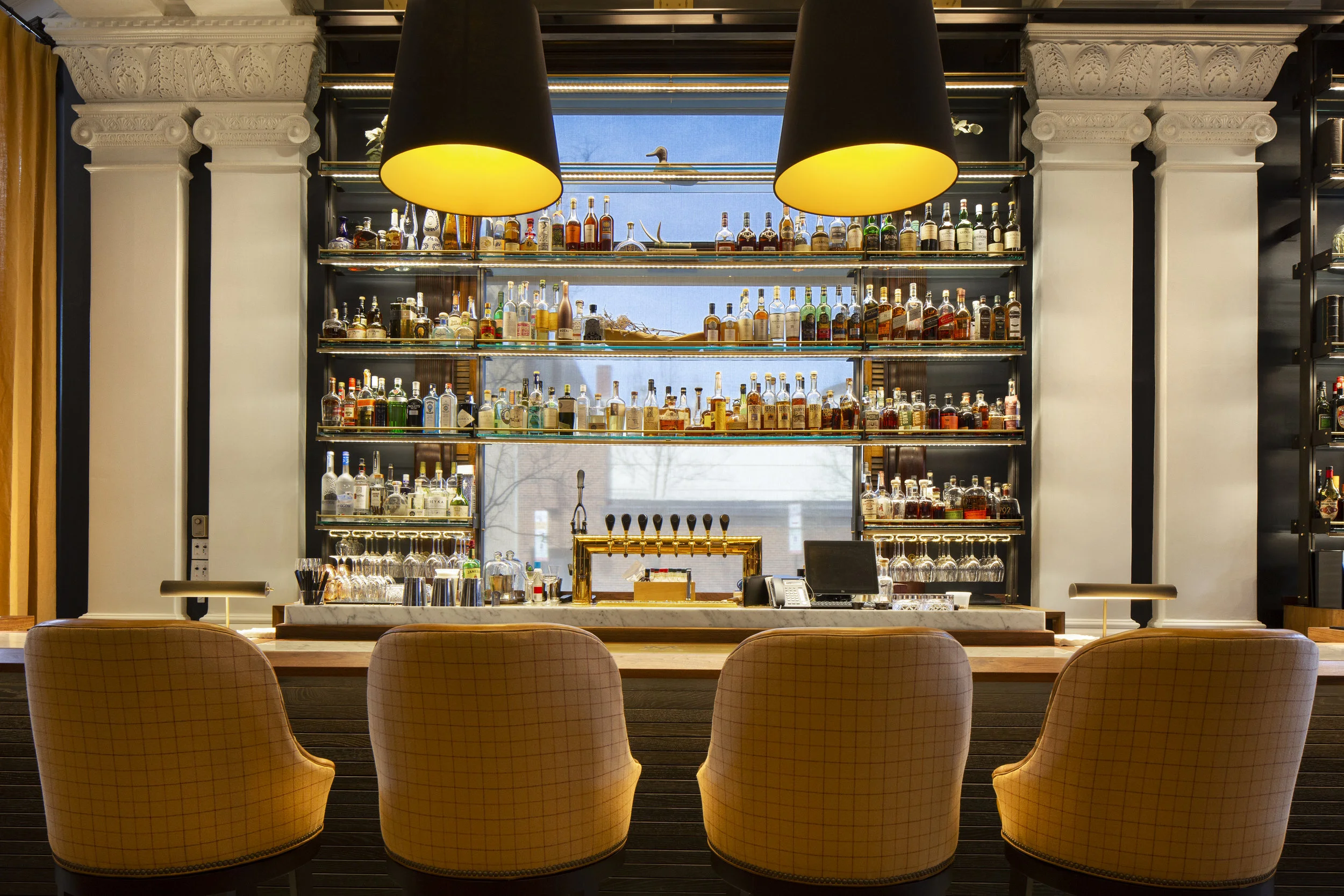 Historic fitness club and cocktail lounge in Baltimore, MD. Architectural photography. Melissa Newman.