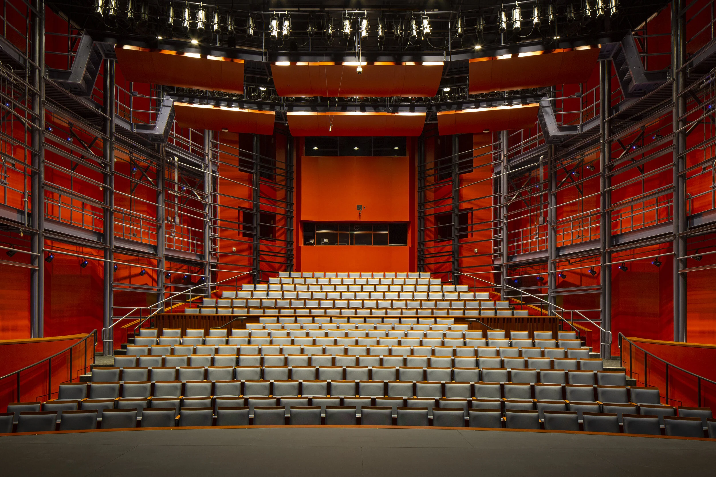 Prince George’s Community College Center for Performing Arts. Promescium Theater. Architectural photography by Melissa Newman.