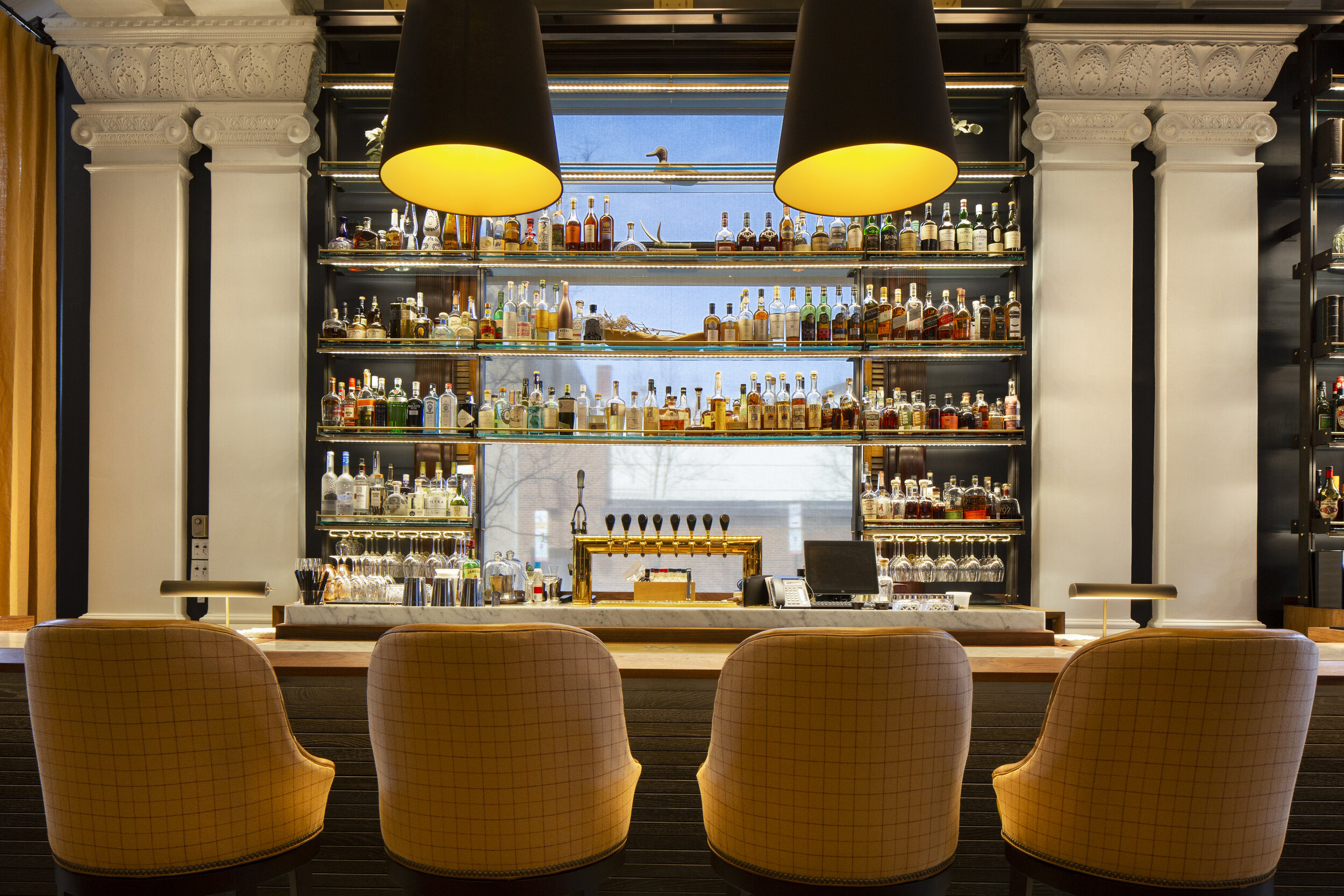 Historic cocktail lounge in Baltimore, MD. Architectural photography by Maryland based photographer, Melissa Newman.