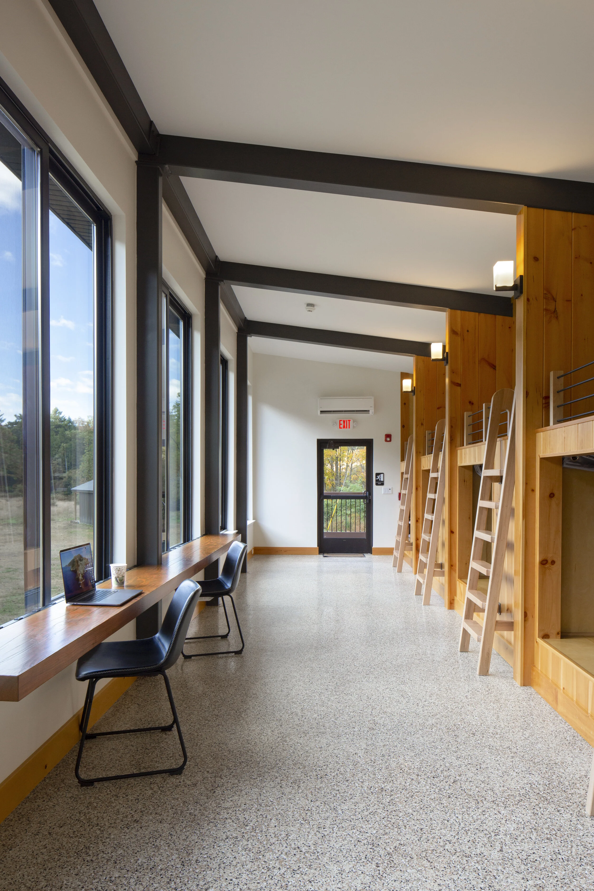 Cabins at River Mountain Retreat in Everett, PA. Architectural design by GWWO Architects. Architectural photography by Melissa Newman.