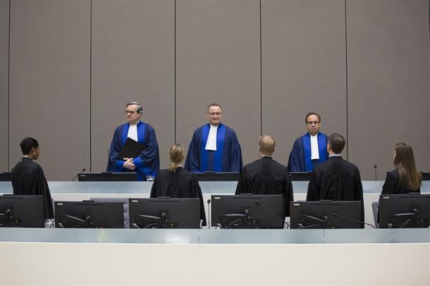 Judges of Trial Chamber VII delivering their decision on the sentencing in the Bemba et al. case during a public hearing held in ICC Courtroom 1 on 22 March 2017 © ICC-CPI