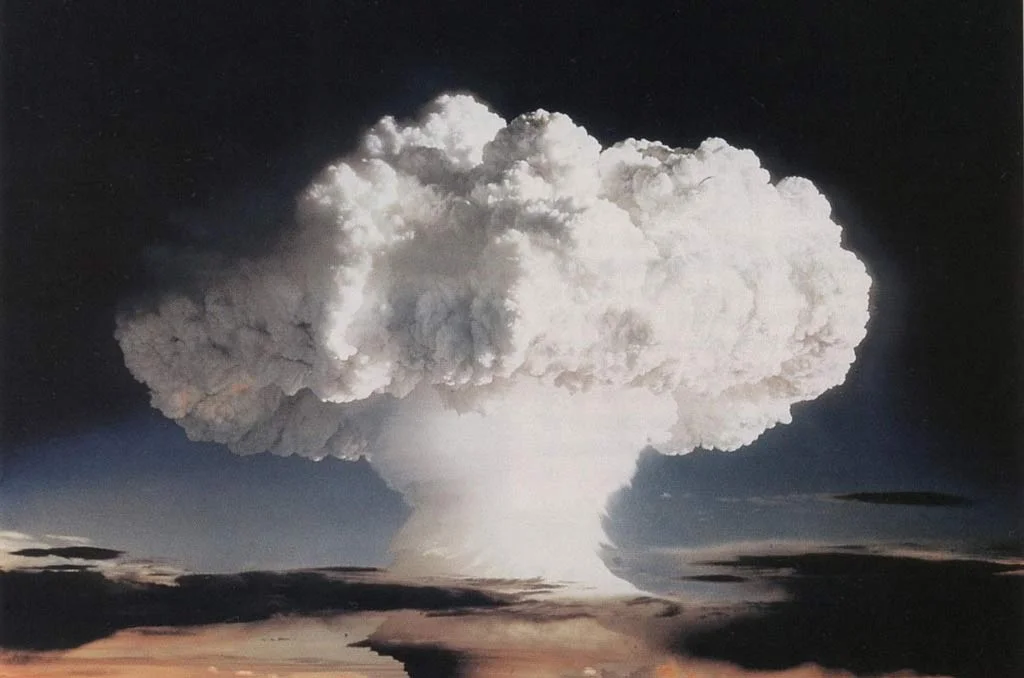 An atmospheric nuclear test conducted by the United States at Enewetak Atoll, Marshall Islands, on 1 November 1952. Photo: US Government