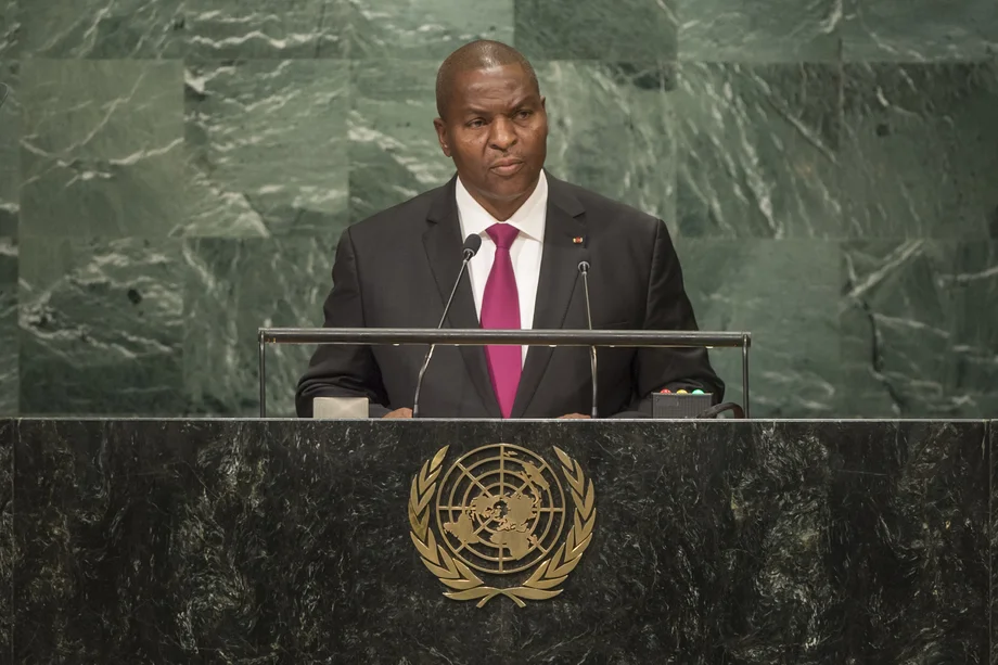 CAR President Touadera addressing the UN General Assembly. Photo from the United Nations.