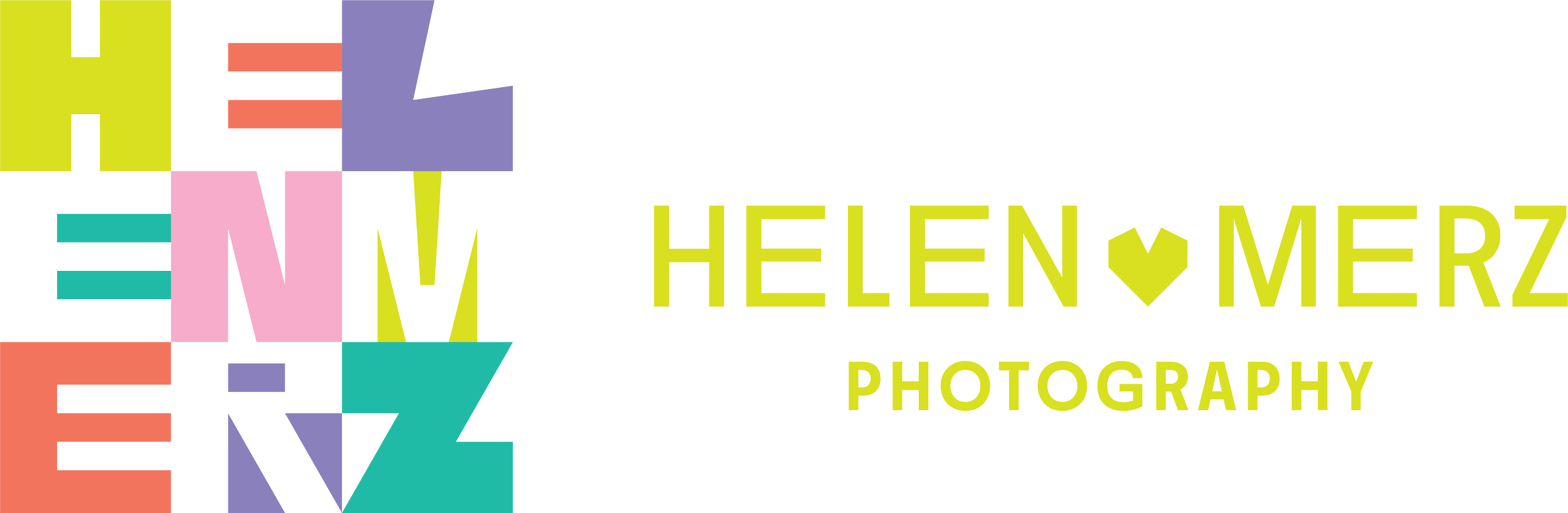 Helen Merz Primary Logo With Wordmark Horizontal - Multicolor With Highlighter.png