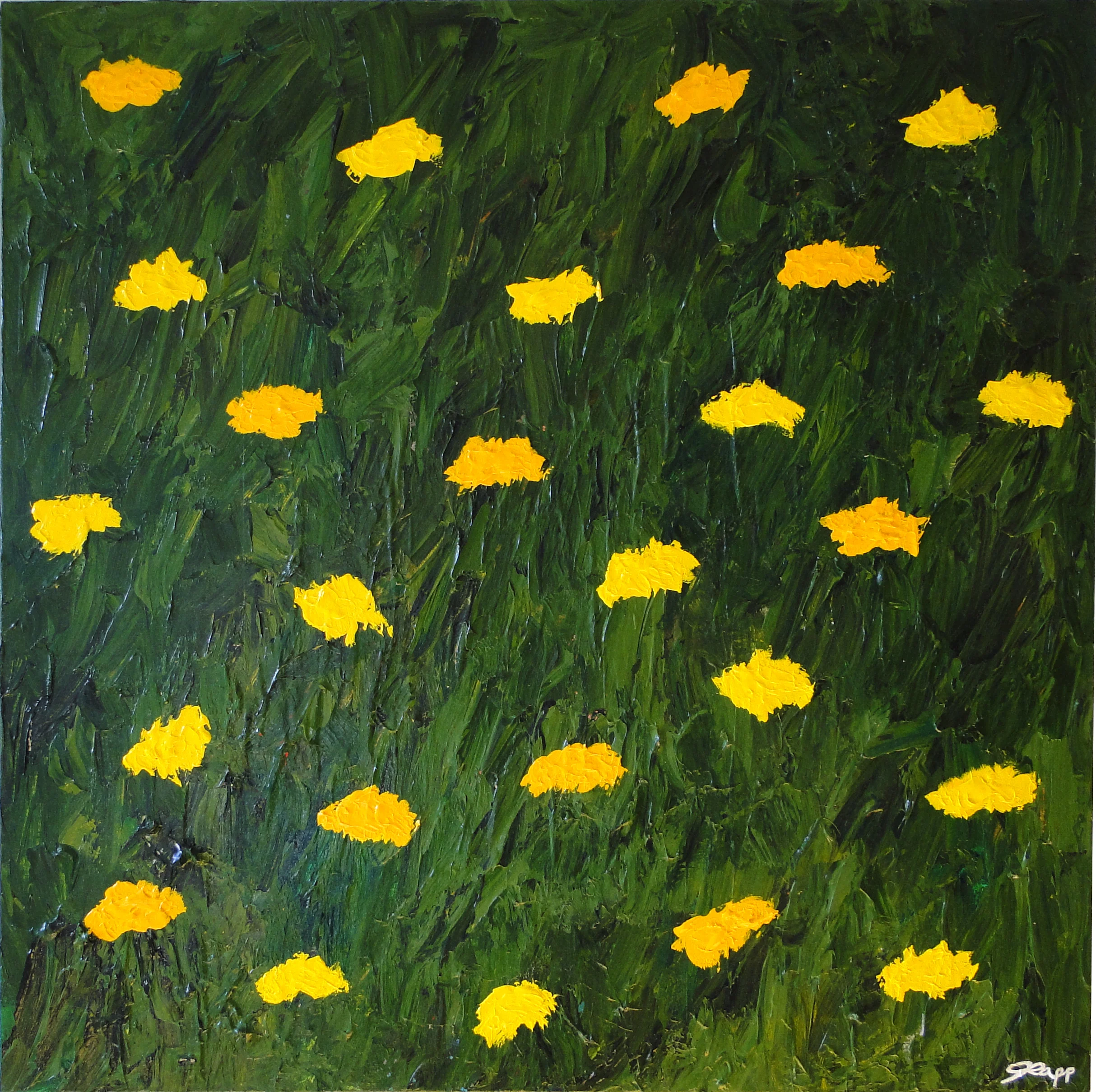 Yellow Flowers Green Field