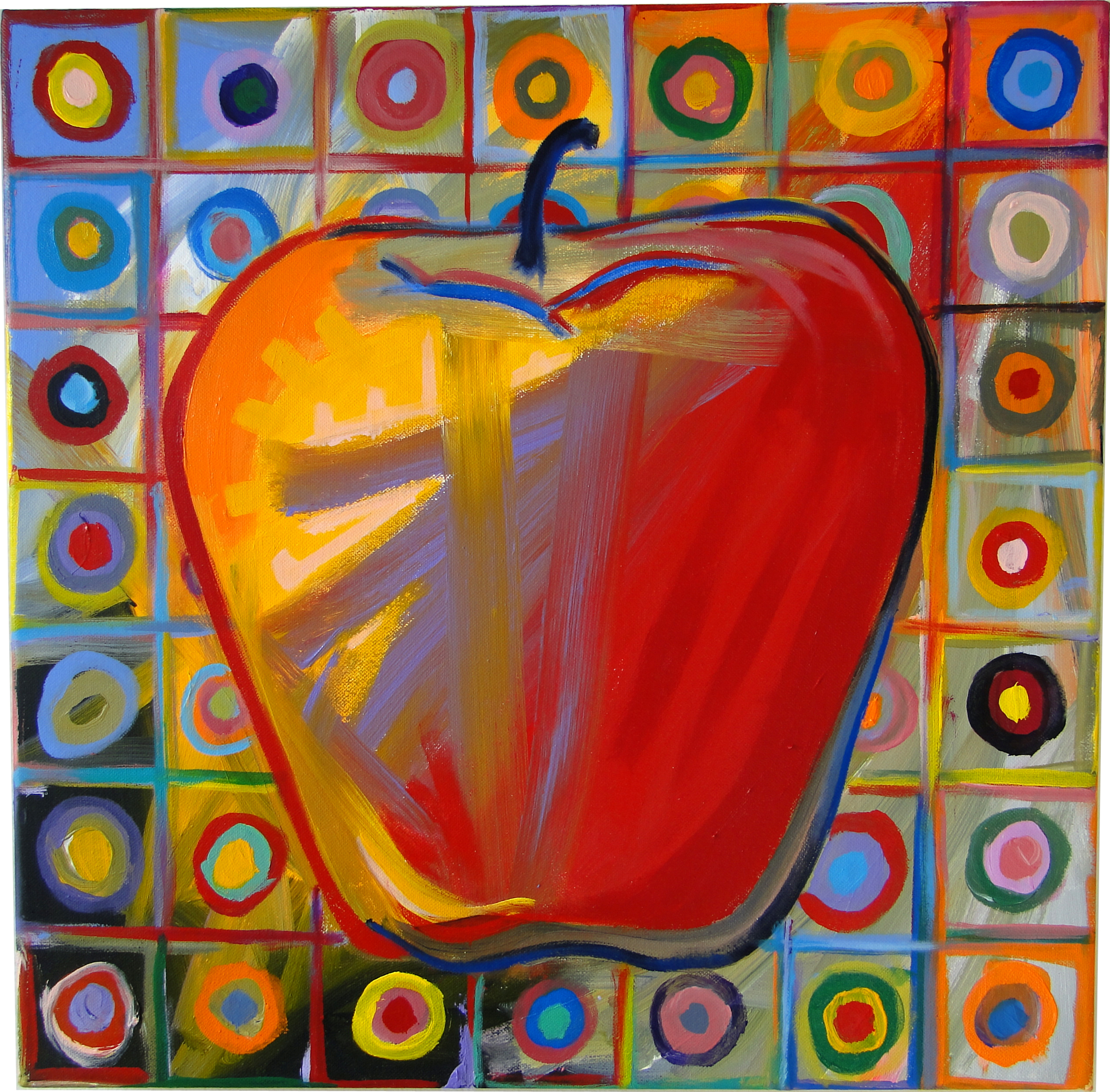 Apple with Dots and Squares