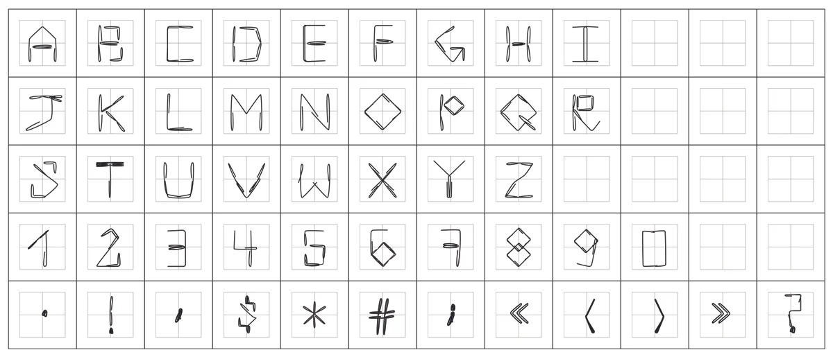 The alphabet and some signs - Illustrator data