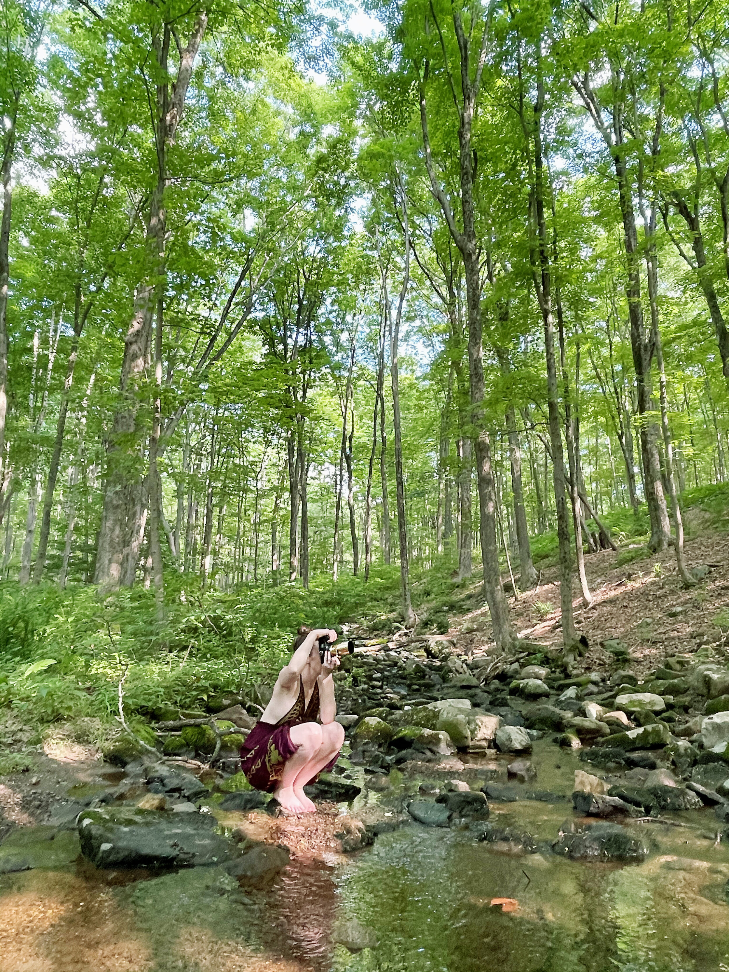 Photographer in the woods of New Jersey