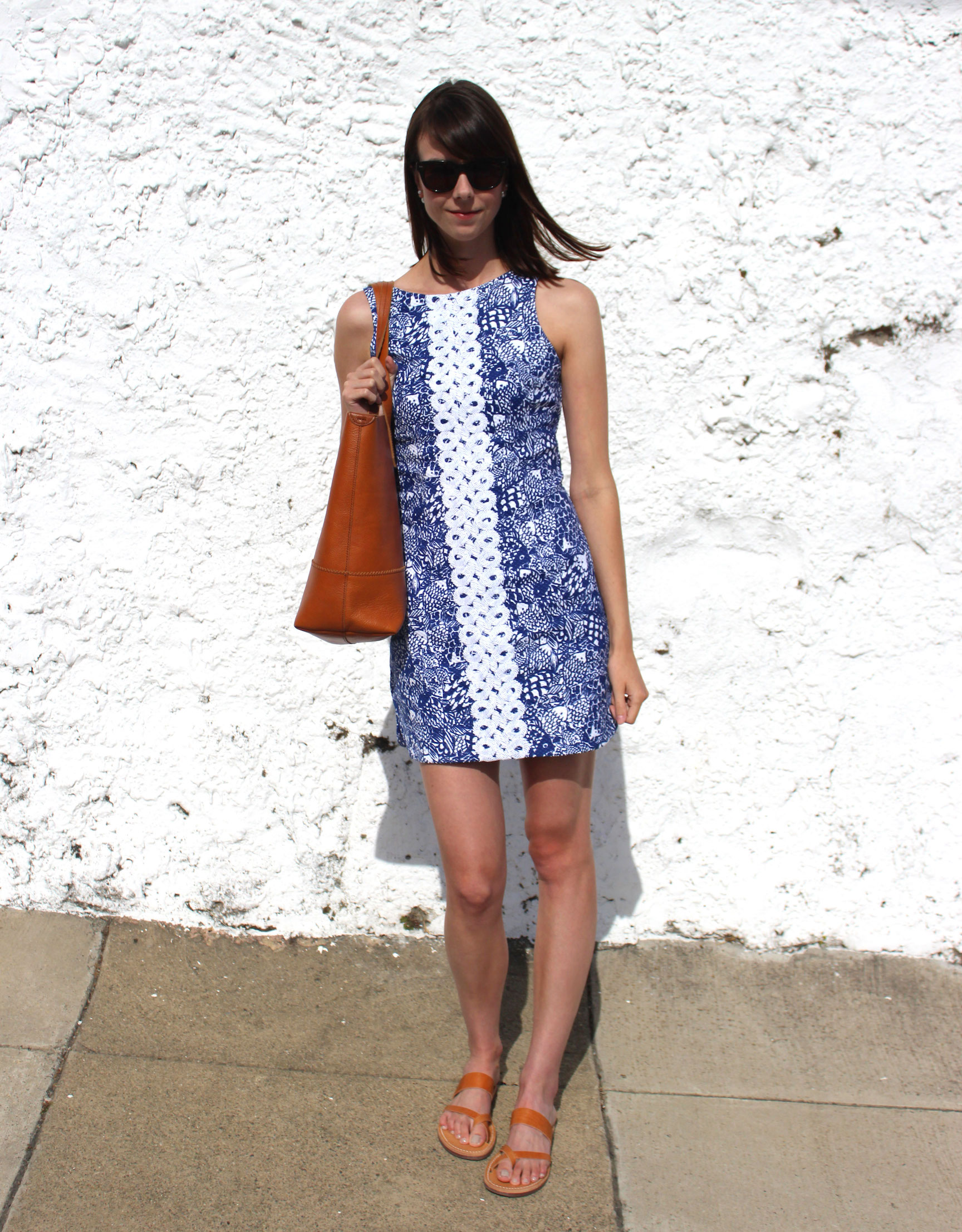 #LillyForTarget Upstream Shift Dress - A Preppy Look Pairing Camel and Blue | Sundays and Somedays