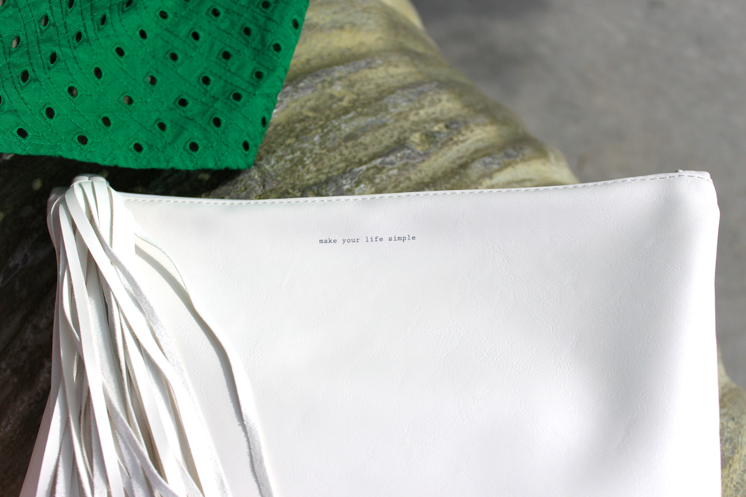 "make your life simple" - tasseled Zara pouch | Sundays and Somedays