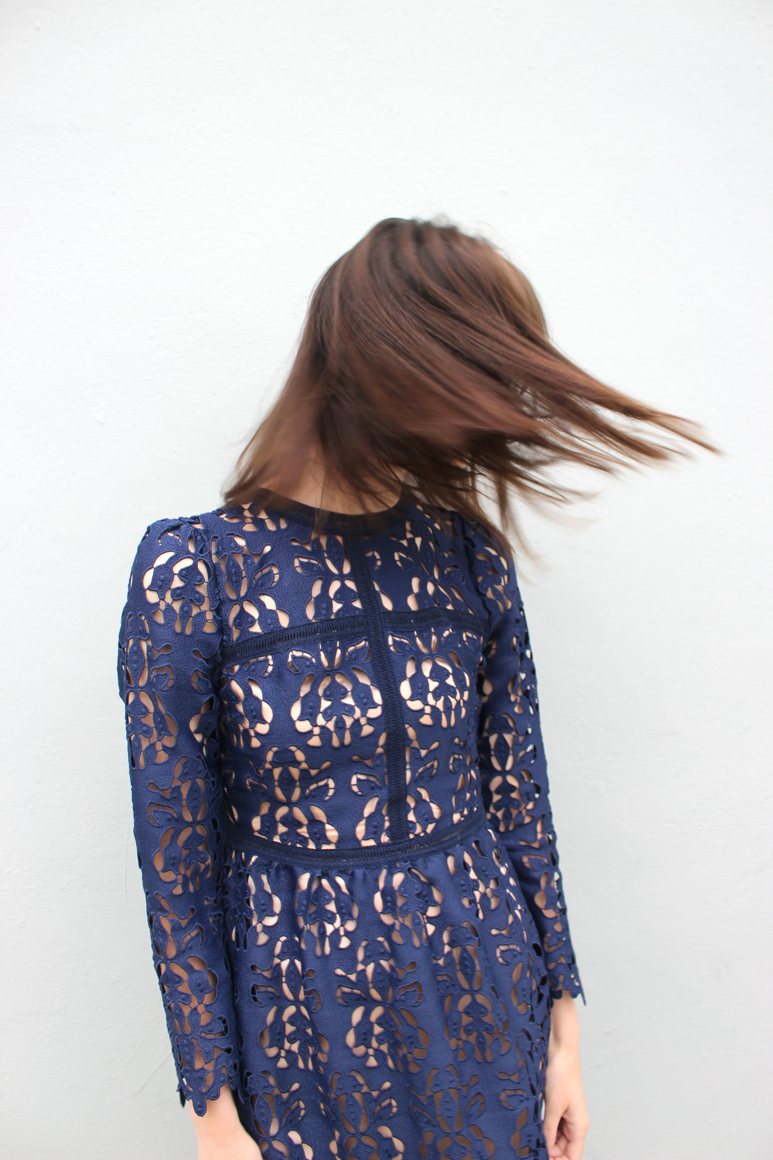 Blue Zara lace dress