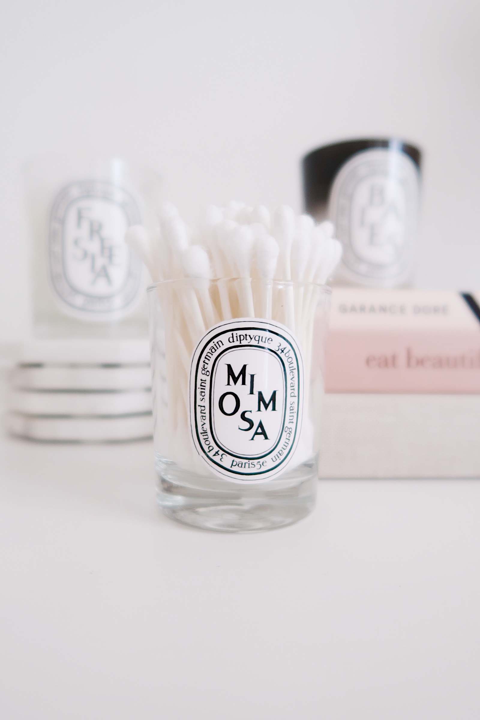 How to clean the wax out of a Diptyque candle - a makeup storage DIY | Sundays and Somedays