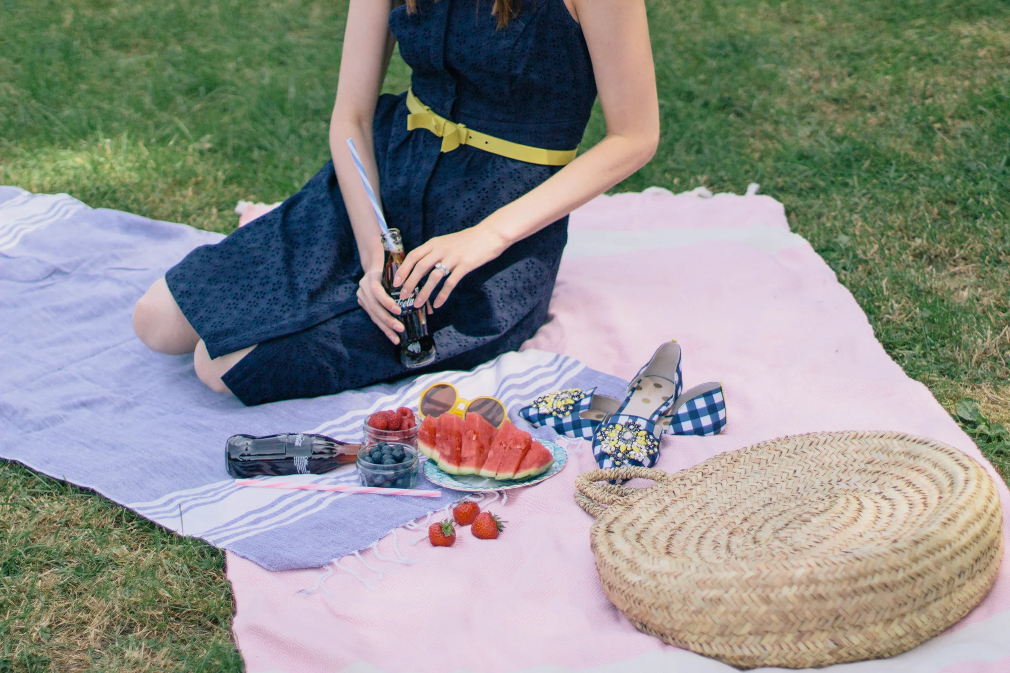 Celebrating the Fourth of July in London with a red, white and blue picnic with Chevrons & Eclairs wearing all Boden | Sundays and Somedays