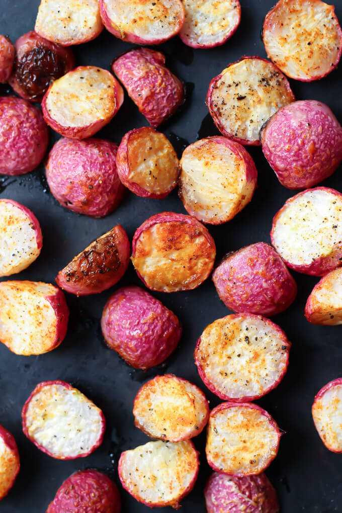 Spicy Roasted Radishes Photo credit Wickedspatula 