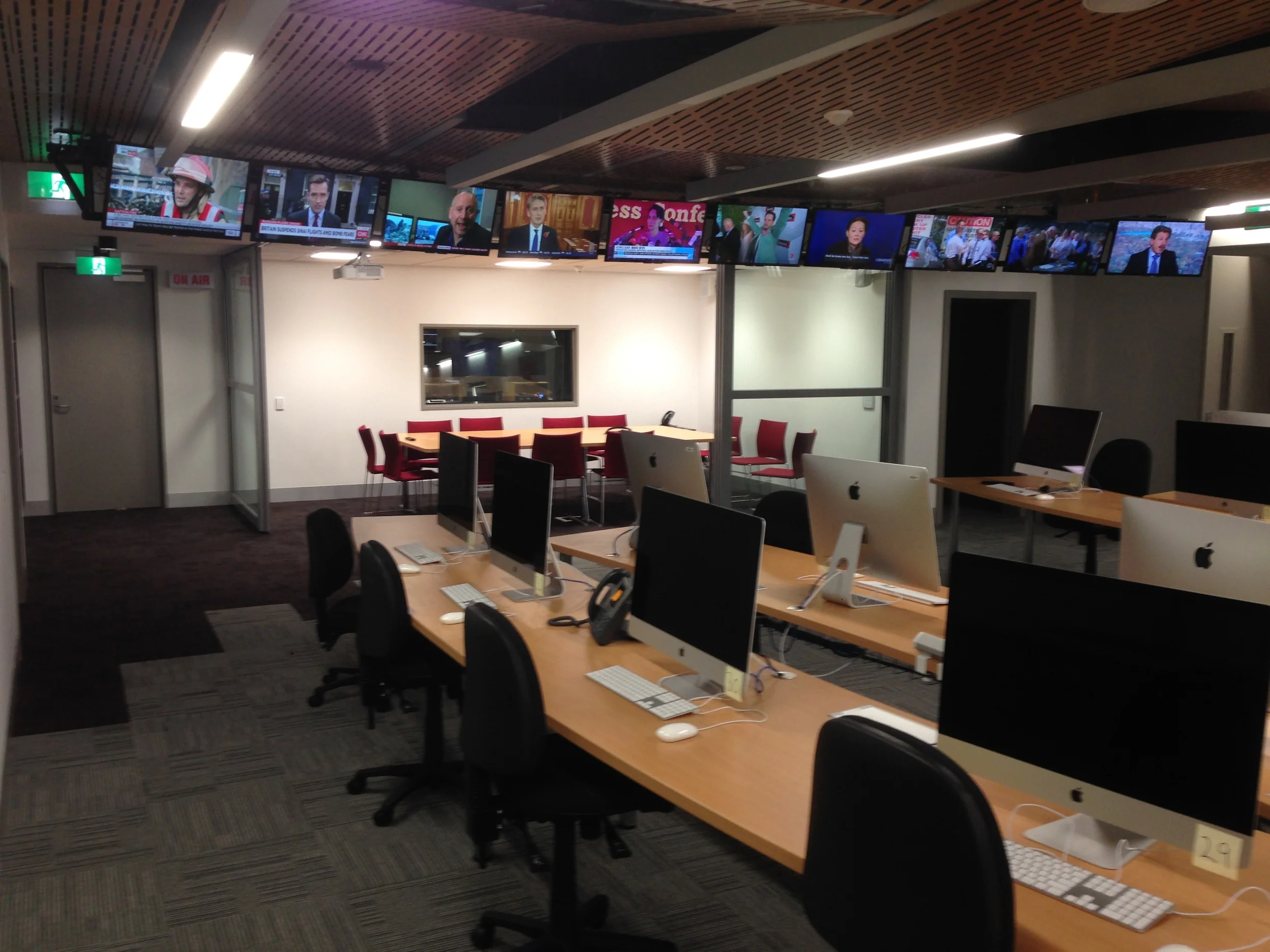 ENPS workstations in the simulated newsroom environment at monash university