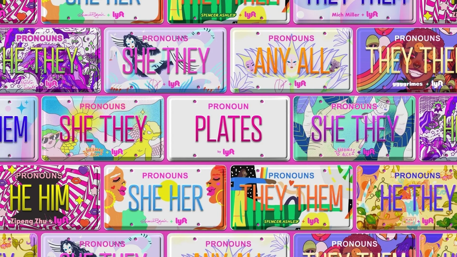 Lyft: Pronoun Plates