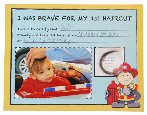 Fire Chief First Haircut certificates w//Fire Badge Stickers 10 Pack