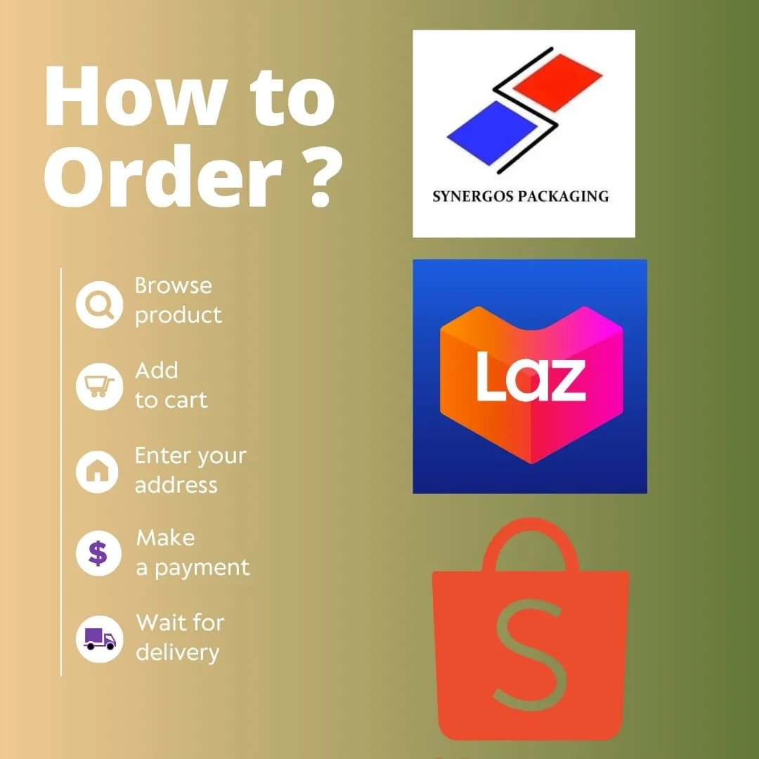 Great news! Synergos is now available on Shopee and Lazada for online shopping!

You can find us on Shopee at shopee.ph/synergos.packaging and on Lazada at s.lazada.com.ph/s.kYno8. Start shopping now for all your packaging needs!

#synergospackaging 