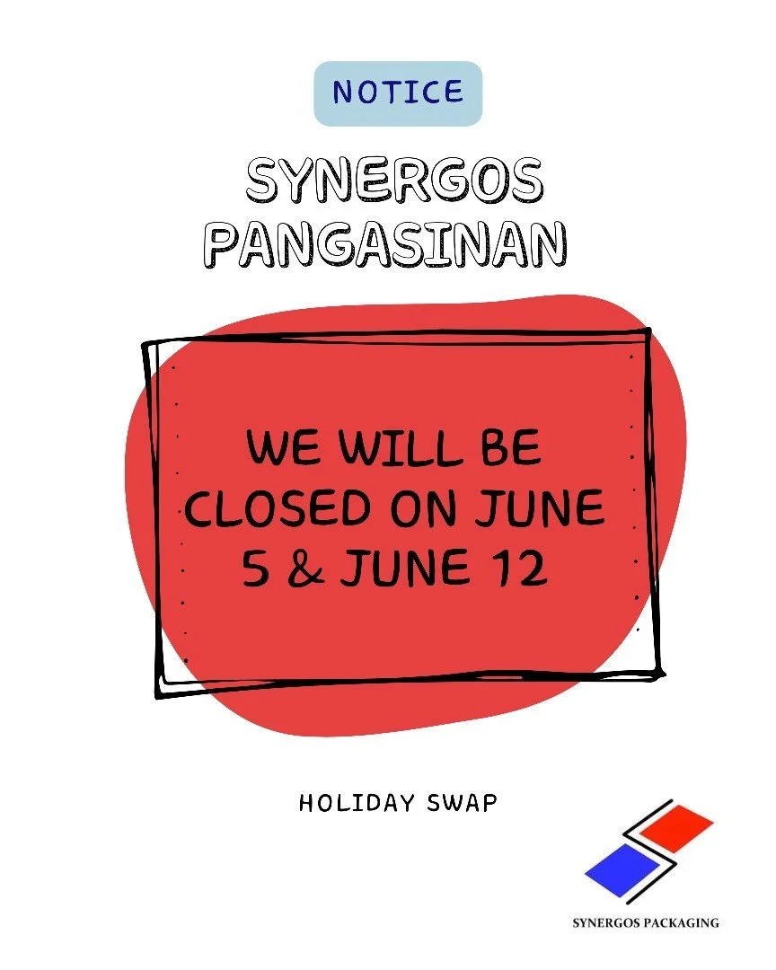 Dear Valued Customers,

Please take note of  Synergos Pangasinan upcoming store schedule:

June 5-Closed
June 12-Closed

Here are the details of our Pangasinan branch:
📍 Pangasinan Branch, Kaalalay Foundation Inc.
#071 Perez Boulevard,
San Carlos Ci