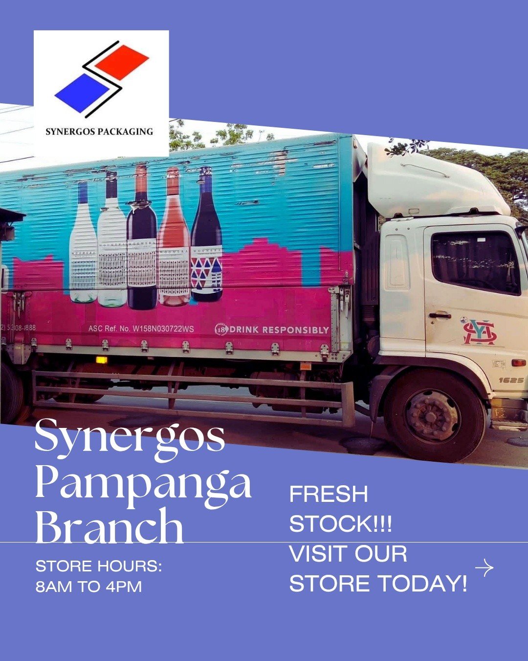🚛 A fresh stock arrival means more options for our valued customers!

Visit Synergos Pampanga Branch and explore our available glass packaging materials for food, beverages,  household products, and more.

📍 Near Maxoil Gasoline Station
📍 In front