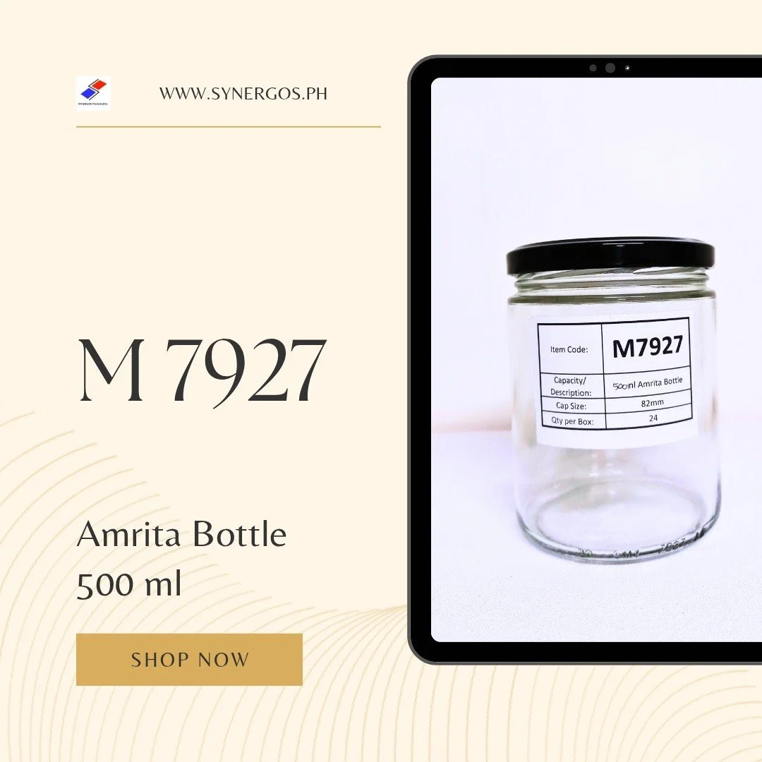 Dear Valued Customers,

This is M7927 500ML Amrita Bottle!

📏 Height: 4.45 in
📐 Width: 5.05 in
📦 24 pcs per box

Message us to inquire and order the M7927
Here are our contact numbers and store hours:
Mobile: 09190097363, 09993334303 
Landline: 83