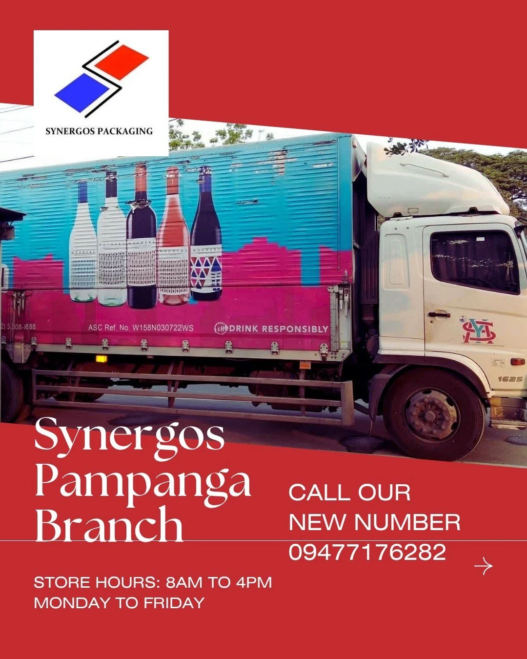 📢 Announcement: Updated Store Contact Number

Starting this week, Synergos Packaging Pampanga Branch will be have a new contact number
📞 Message us for inquiries and orders:09477176282

We are open 
Monday to Friday only,
from 8:00 AM to 4:00 PM.


