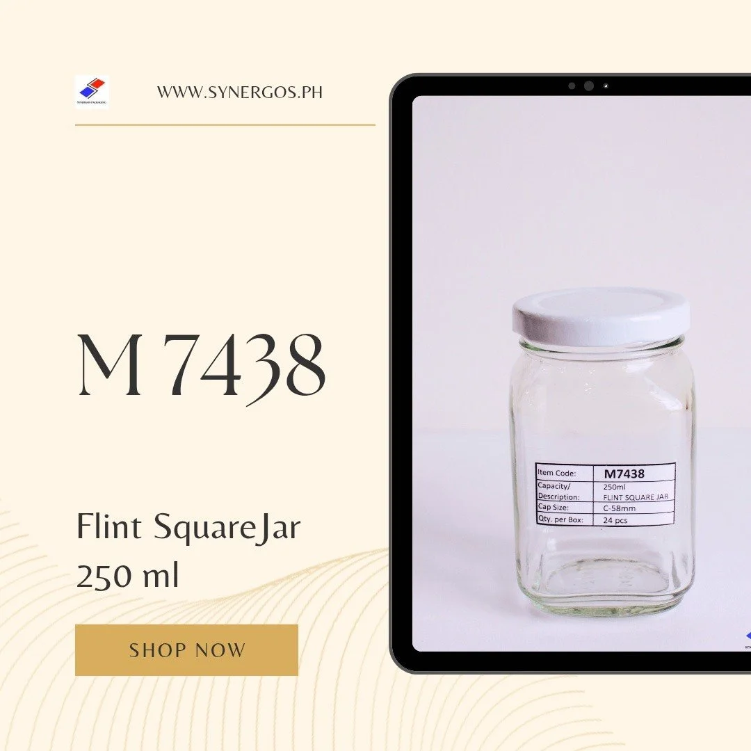 Dear Valued Customers,

This is M7438 Flint Square Jar perfect for storing food, 250 ml in capacity

 Height: 4.2 in
Width: 2.3 in
24 pcs per box

Message us to inquire and order the M7438
Here are our contact numbers and store hours:
Mobile: 0919009