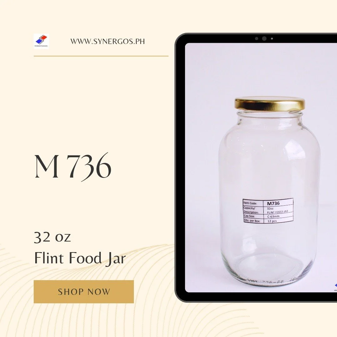 Dear Valued Customers,

This is M736 Flint Food Jar!

📏 Height: 6.9 in
📐 Width: 3.4 in
📦 12 pcs per box

Message us to inquire and order the M736
Here are our contact numbers and store hours:
Mobile: 09190097363, 09993334303 
Landline: 8359 6527
P