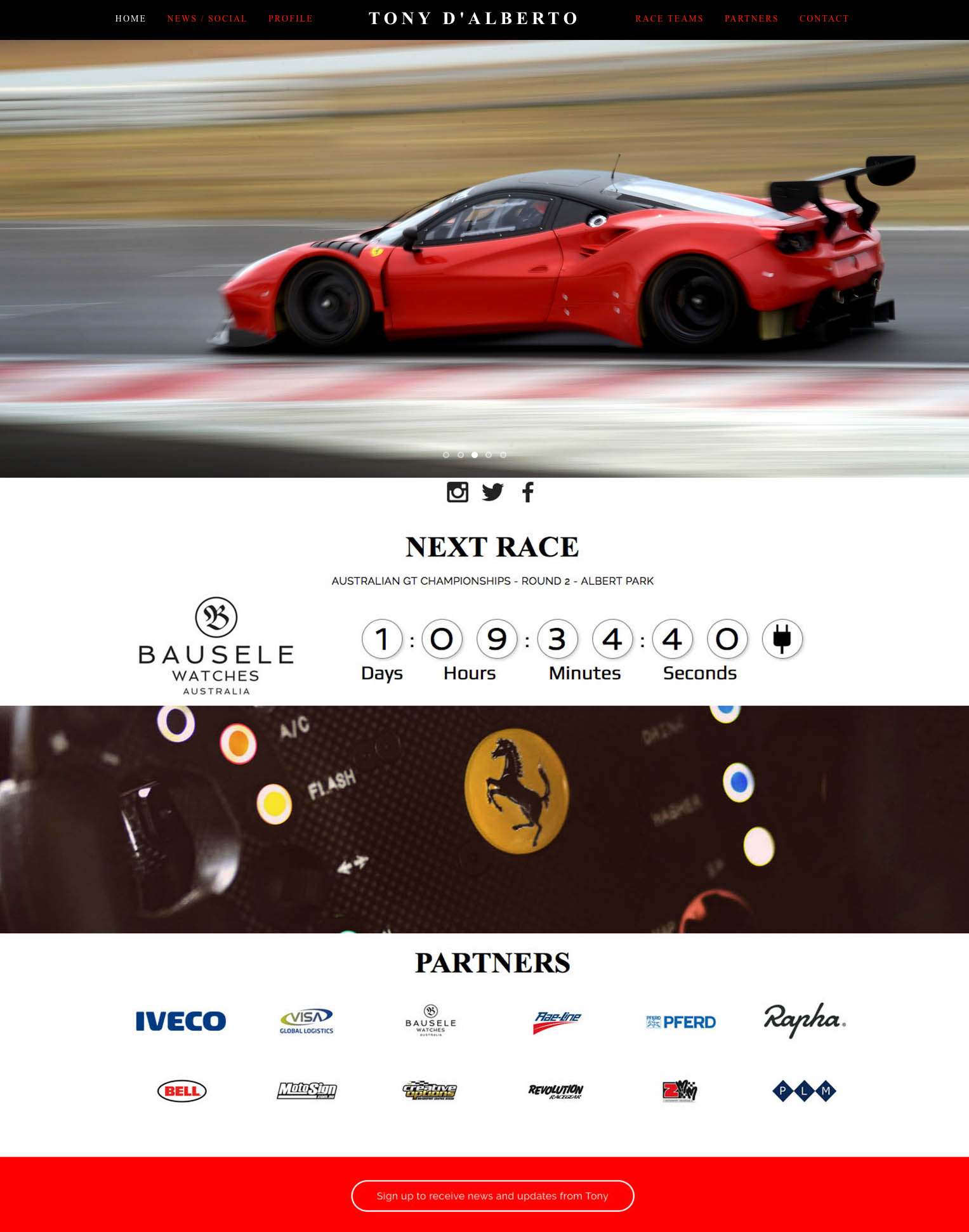 website of V8 Supercar DJR Team Penske and Ferrari GT driver TONY D'ALBERTO is designed, installed and updated by PLM