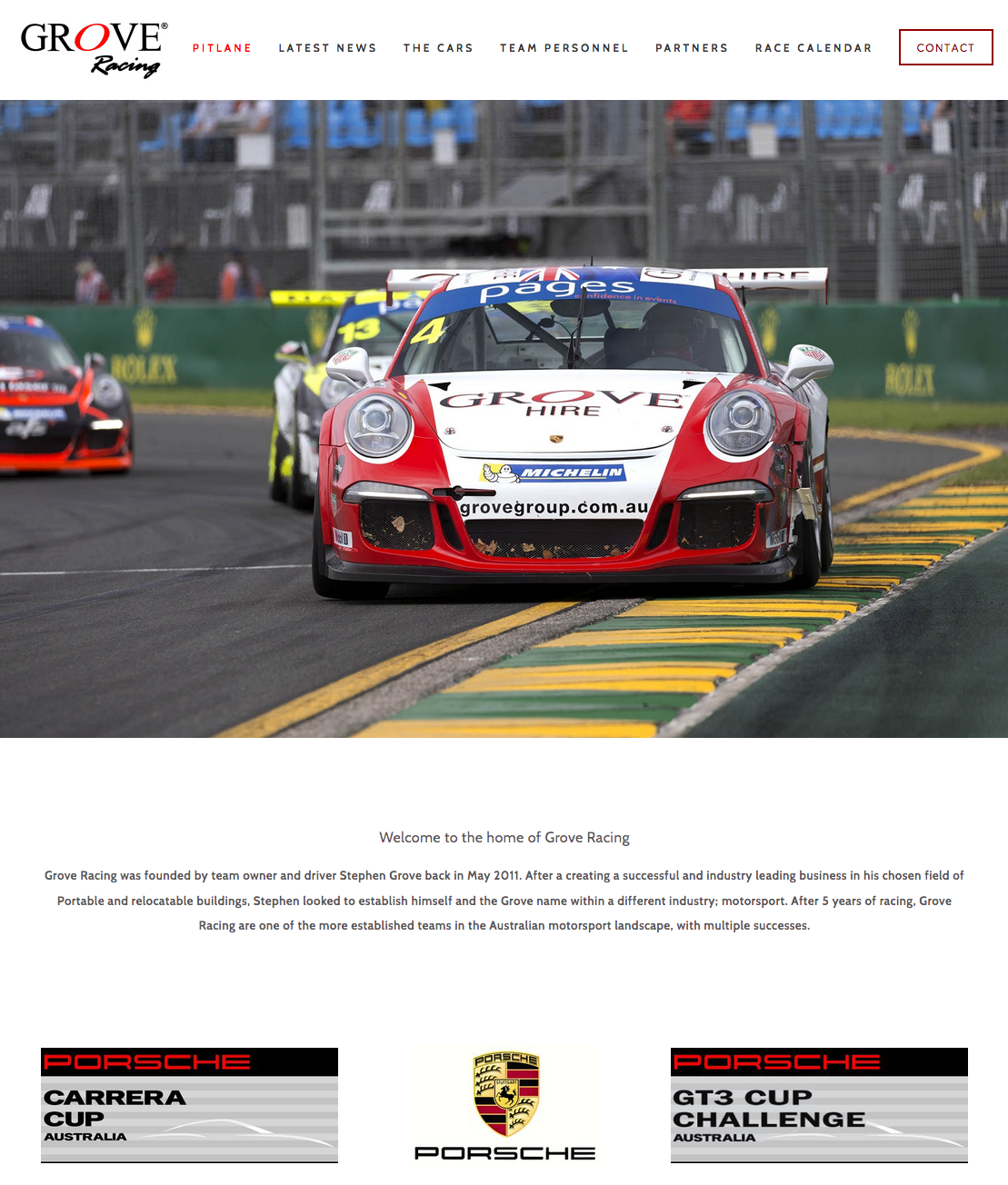Porsche championship winning team Grove Racing's website is designed,installed and updated by PLM