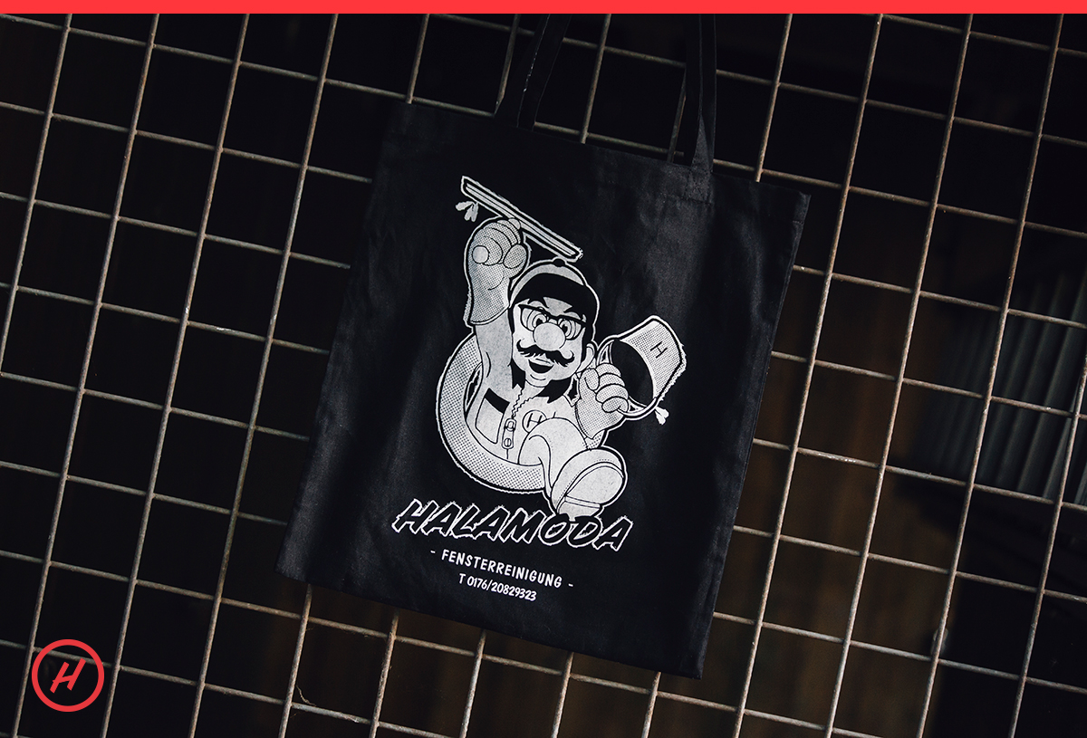 HALAMODA Jutebeutel schwarz