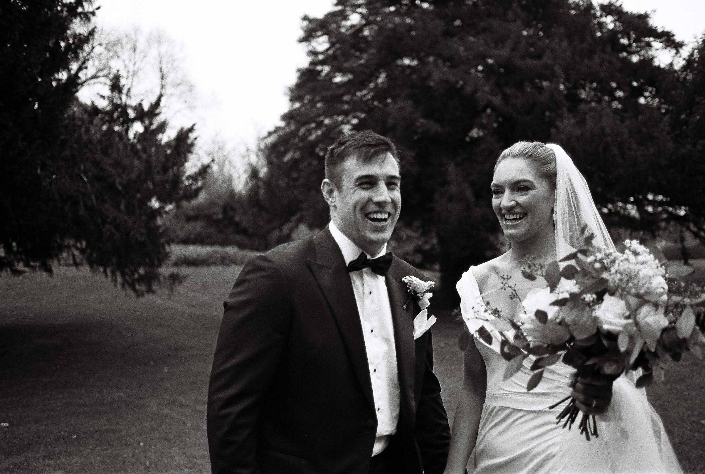 natural relaxed film photo of bride and groom photograpohy