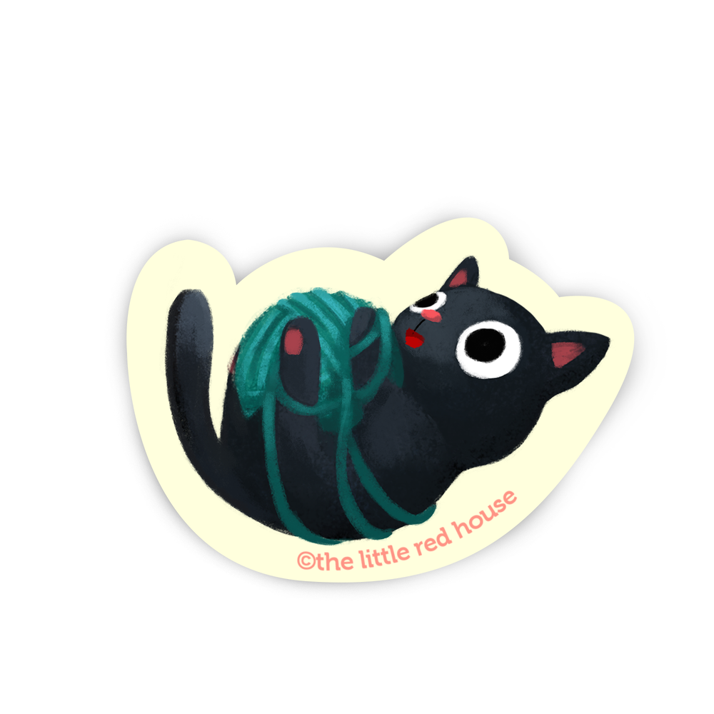 Black Cat Vinyl Sticker — The Little Red House