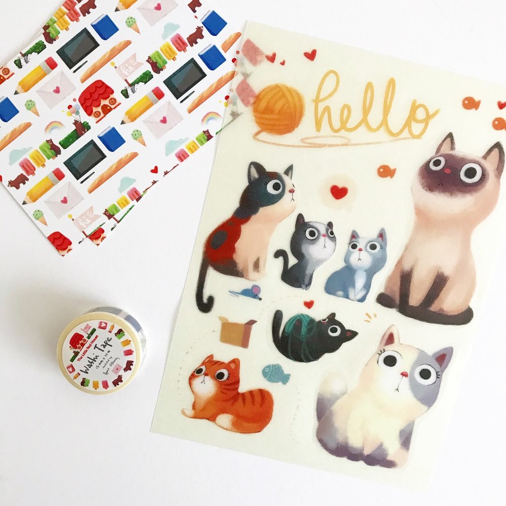 Hello Cats Washi Sticker — The Little Red House