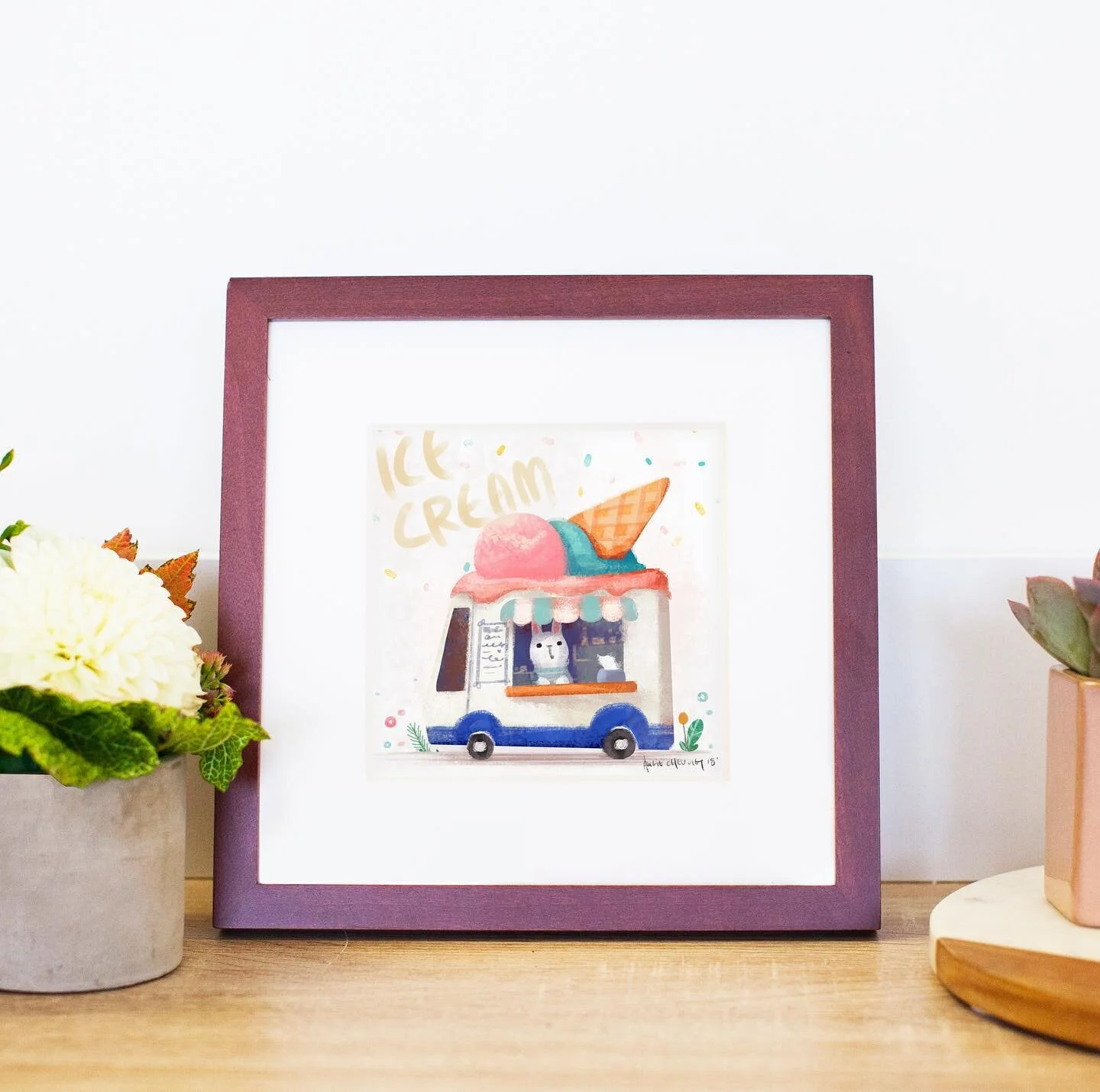 It has been hot in Bay Area! As well as so many wild fire:&rsquo;( we need ice cream truck today and everyday! #icecream #icecreamtruck #illustration #print #art #thelittlereshouse #artist #supportartist #kidlit #kidillustration