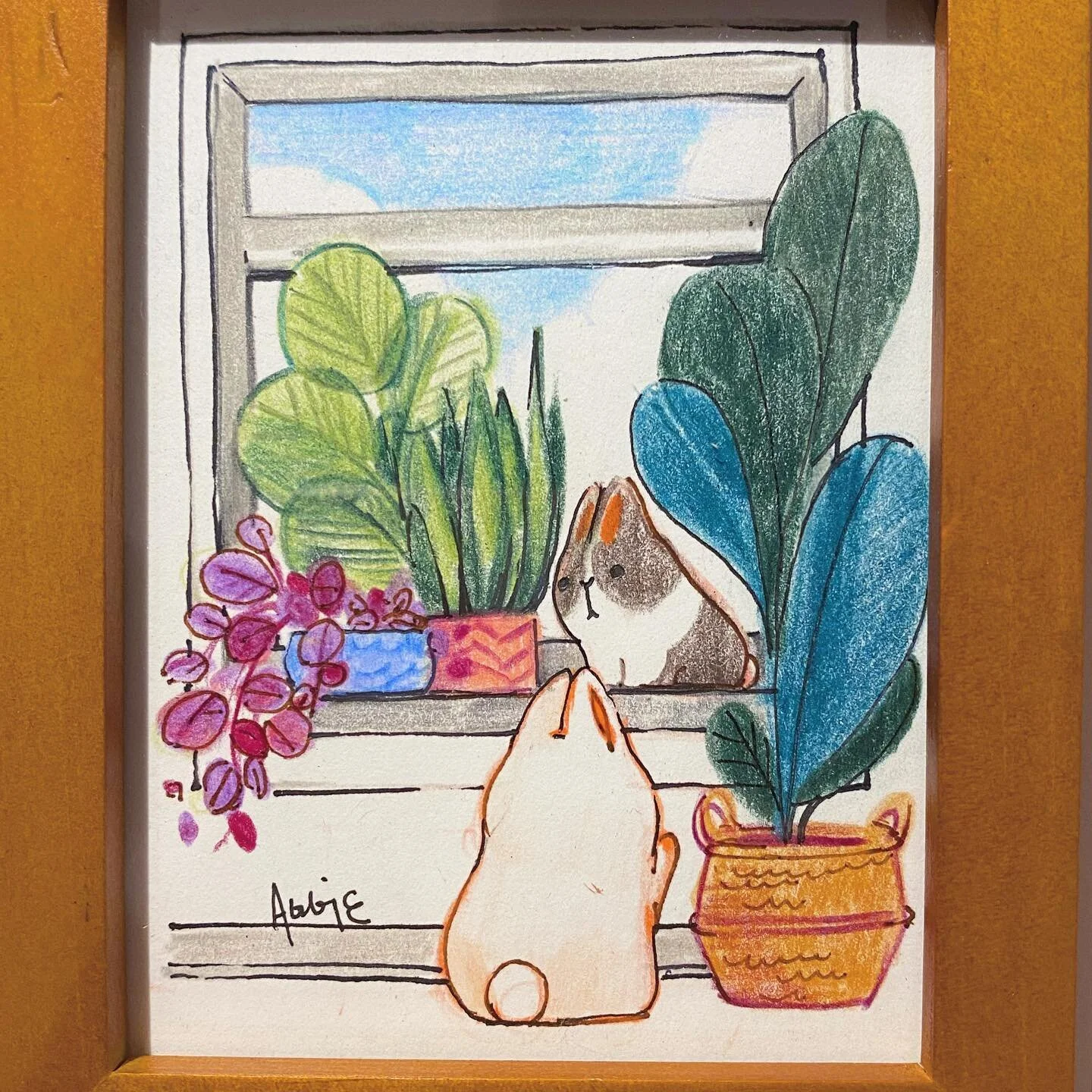 Original sold
It&rsquo;s like our mom asked us ! Why are u up there! And the kid ask &ldquo;why can&rsquo;t I be there&rdquo; #parenting #original #colorpencil #fabercastell #bunnu #bunnygram #rabbitsofinstagram