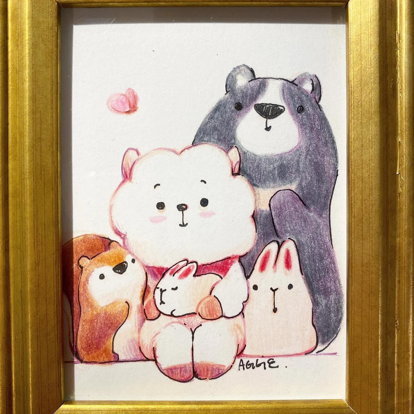 This is 3x4 original in brass frame! Price$45 free frame and shipping ! Dm me ur PayPal email if u are interested! 

Another day another life drawing ! Next month is oct and we will do Buntober! Working on our list now! And I finally don&rsquo;t need to keep asking all of u what should I draw ! #rj #RJ #rjalpaca #alpaca #adoptdontshop #forestanimals #original #colorpencil #fabercastell