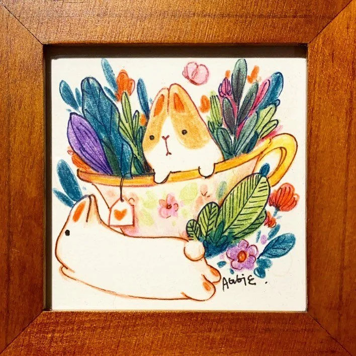 This was done 2 days ago! It is gonna be $45 free frame and shipping ! Dm me if interested! Thank you everyone for watching our 10pm live drawing! I only  recently started to do it again! And thank you for coming back!!! Also thanks for giving me this routine! I can&rsquo;t imagine it&rsquo;s already 3 months that I didn&rsquo;t do it! And September is almost gone ;p I still feel like it&rsquo;s July ! First time in 10 years that I have no shows line up in the year! It&rsquo;s tough for so many! And pls if u could buy local and support small business! #teatime #original #illustration #colorpencil #fabercastell #originalart