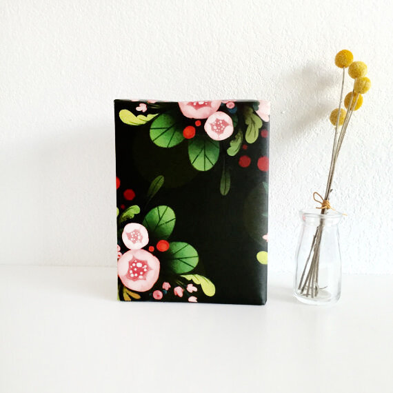 Red Floral Wrapping Paper