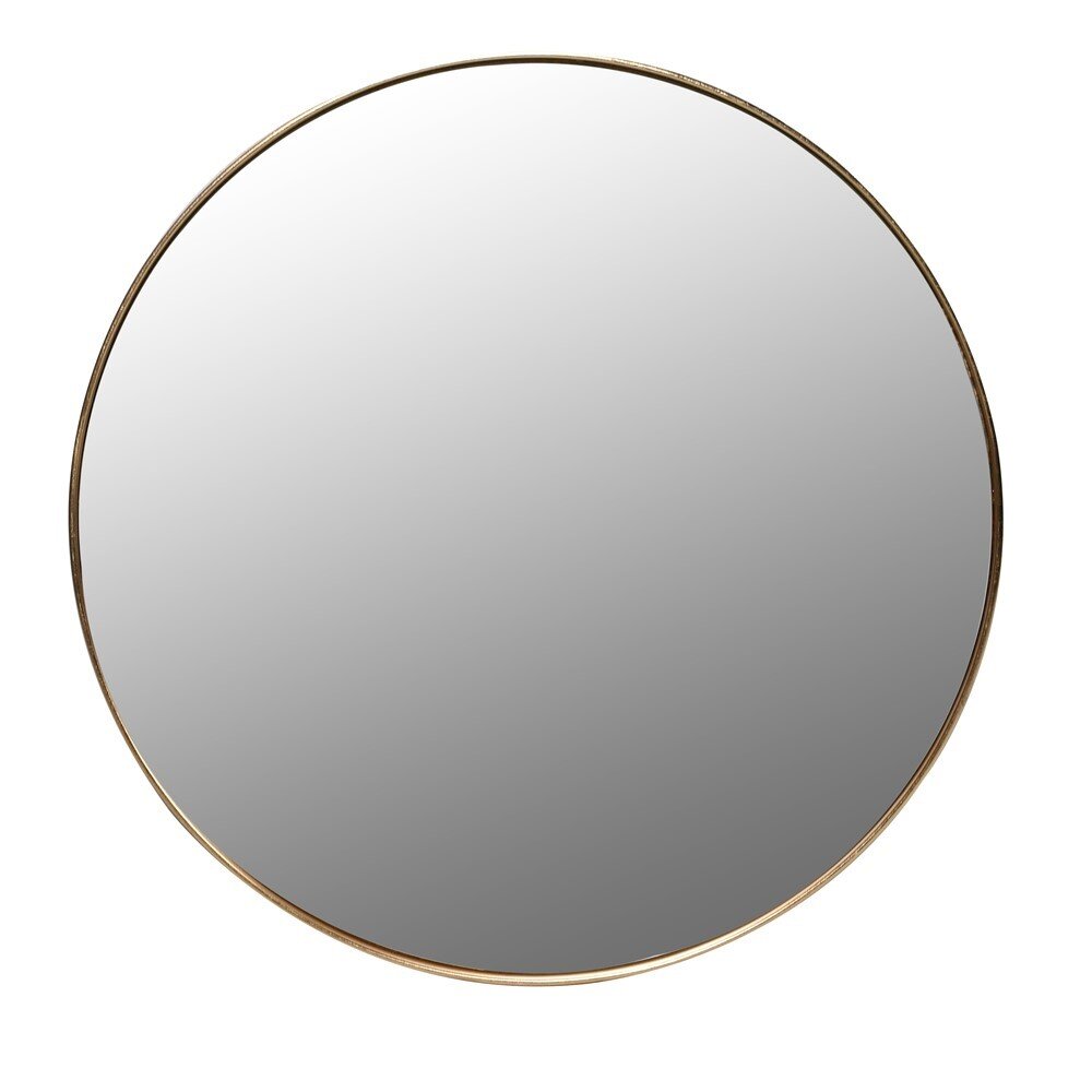 Gold Rim Round Mirror 41cm 