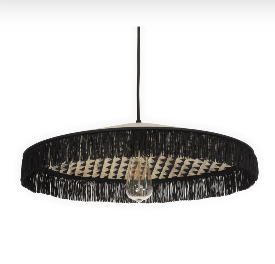 GYPSY FRINGE PENDANT LIGHTS - BLACK TRIANGLE