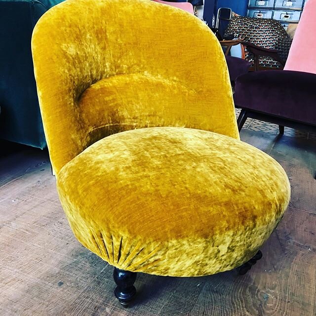 #goldcrushedvelvet @linwood_fabric #victorianstyle #occasionalchair