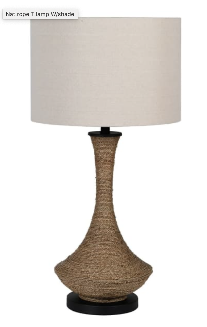 Large Natural Rope design Lamp and Shade 