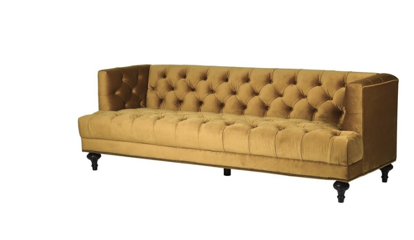 MUSTARD BUTTON BACK SOFA 