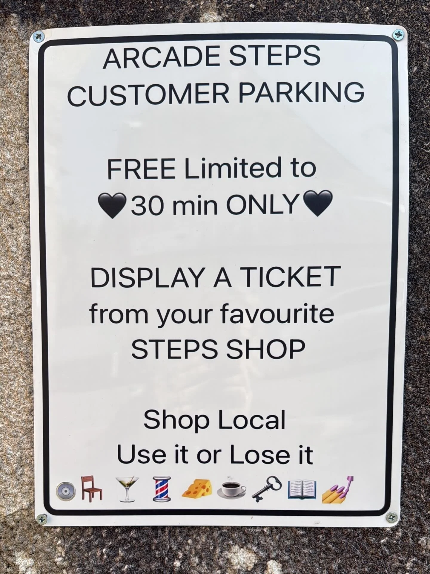 It doesn&rsquo;t get better than this! FREE PARKING for 30mins - 3 spaces available. Just get a ticket from your local ARCADE STEPS SHOP #useitorloseit @thehubworks @four_penzance @lovetts_newlyn @goodfolksbarber @newlyn_cheese_shop @thebeautycollect