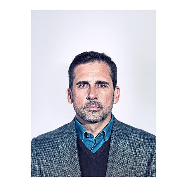 Steve Carell shot by me - this shoot almost collapsed on set, the client had assured me a comedy portrait concept had been pre-agreed, but Steve was promoting a very serious movie and for obvious reasons didn&rsquo;t want to promote it with a comedy 