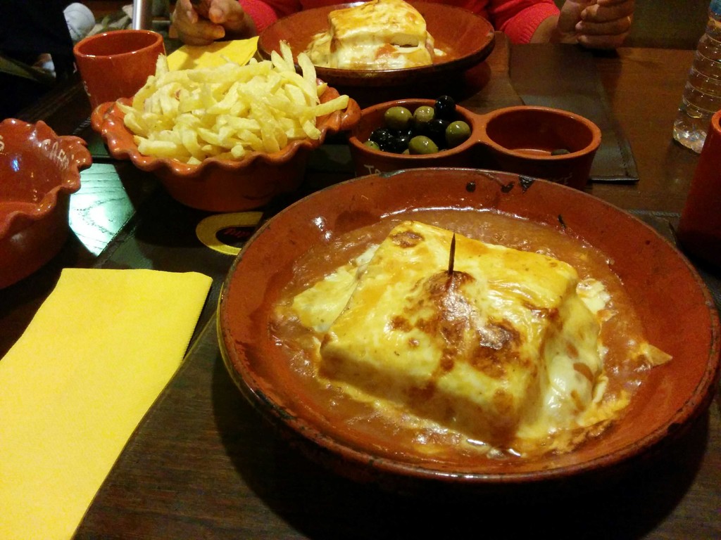 Francesinha from Tappas Café in Candal, Vila Nova de Gaia, Porto.